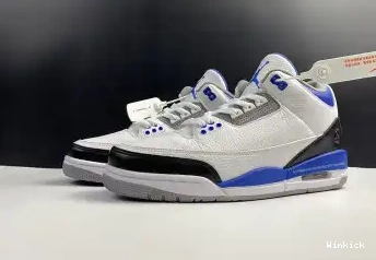 CT8532-040 JORDAN BLUE SHOES WHITE RETRO AIR 3 0626